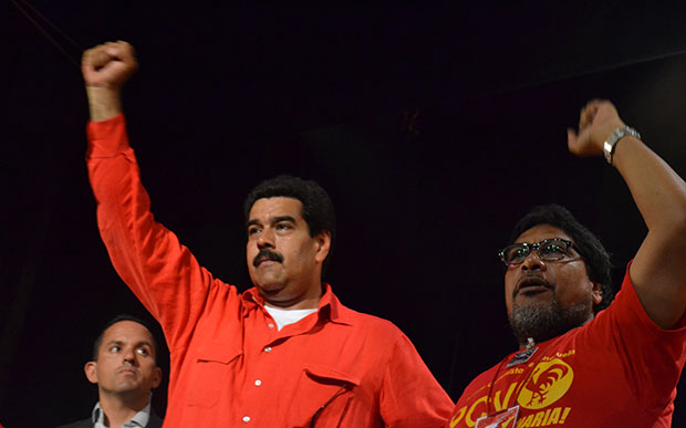 Presidente Nicolás Maduro y el Secretario General del PCV, Oscar Figuera e, la XII Conferencia Nacional del Partido