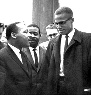Líderes antirracistas Martin Luther King y Malcolm X, ambos caídos por las balas del sistema criminal estadounidense