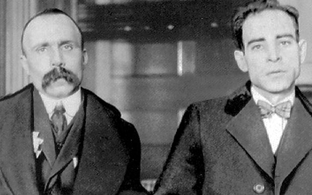 Líderes anarquistas Sacco y Vanzetti, ejecutados en 1923