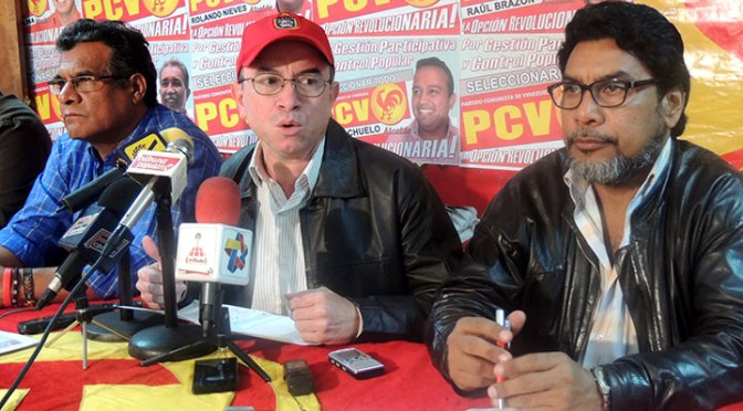 Miembros del Buró Político del Partido Comunista de Venezuela (PCV).