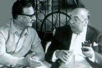 Salvador Allende, junto al poeta Pablo Neruda