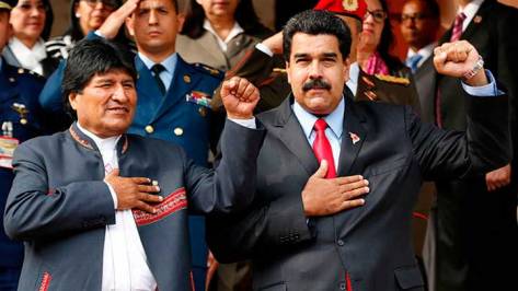 Presidente de Venezuela, Nicolás Maduro, con el líder de Bolivia, Evo Morales Reuters / Carlos Garcia Rawlins