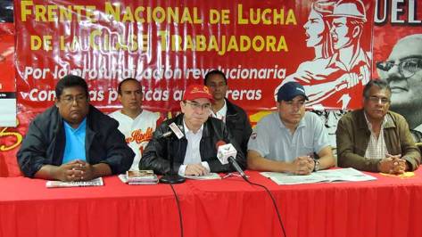 Dirigentes nacionales del Frente Nacional de Lucha de la Clase Trabajadora.