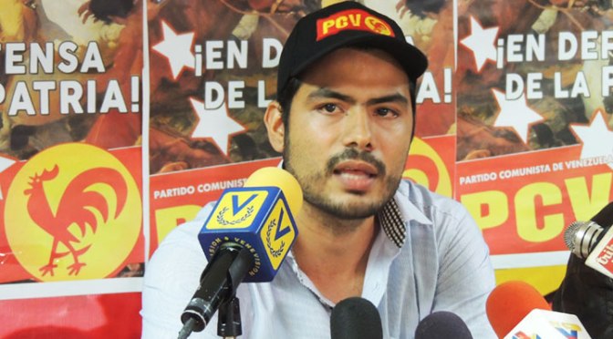 Héctor Rodríguez, secretario general de la Juventud Comunista de Venezuela JCV