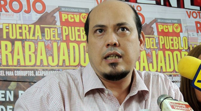 Carlos Aquino, miembro del Buró Político del Partido Comunistas de Venezuela PCV.