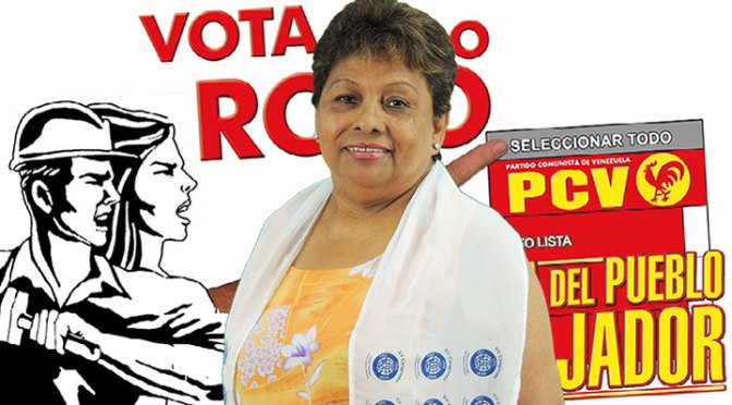 Diluvina Cabello, miembra del Comité Central del Partido Comunista de Venezuela )CV.