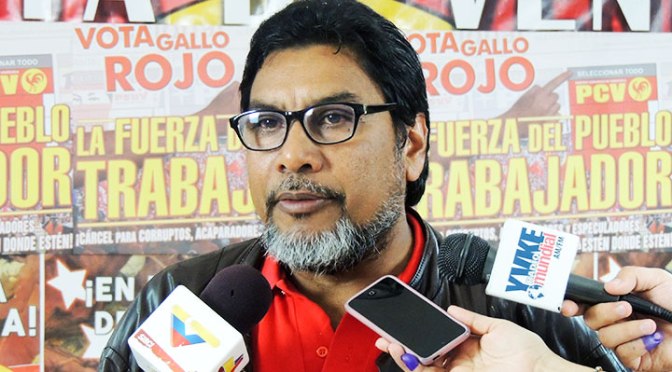 Oscar Figuera, Secretario General del Partido Comunista de Venezuela (PCV).