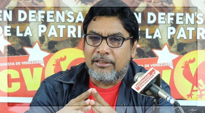 Oscar Figuera, secretario General del Partido Comunista de Venezuela (PCV)